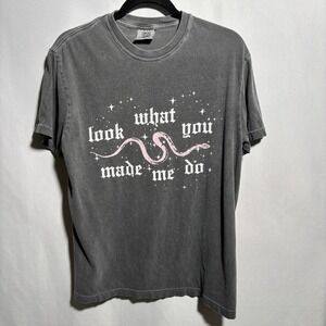 Taylor Swift Look What You Made‎ Me Do Gray T Shirt M Swifty Snake Graphic Tee